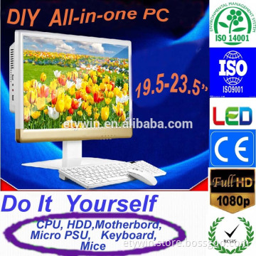 Parts in one pc Wall mount all in one pc computer all in one pc case 23.6"LED monitor desktop computer without CPU